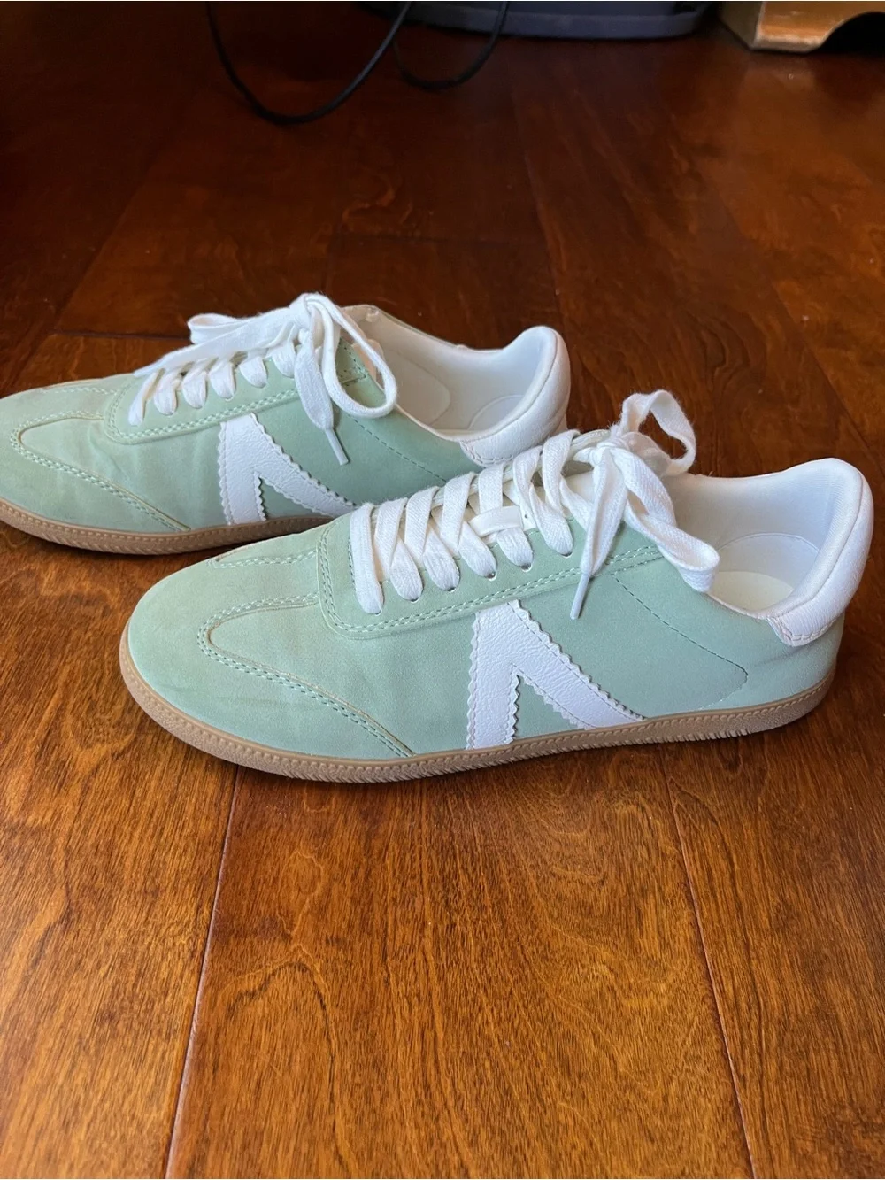 MIA Mint Green and White Low-Profile Sneakers